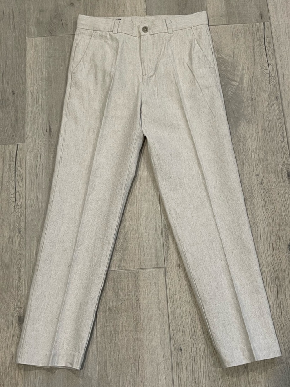 Zara Kids Linen Blend Pants 8–9Y Beige Straight Leg Trousers Wedding season